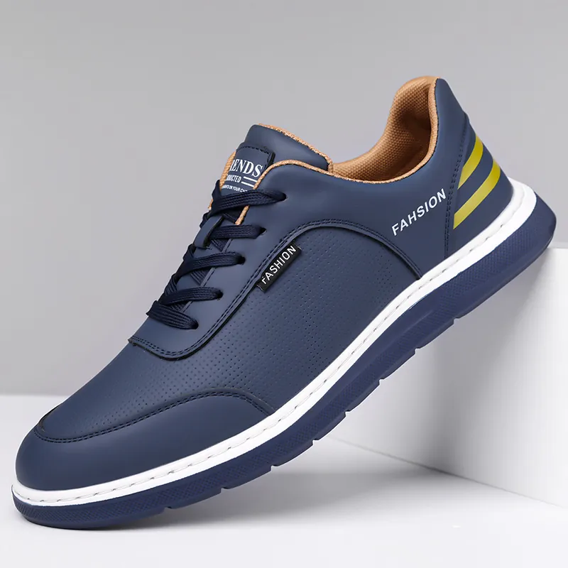 Men's Fashion Sneakers Genuine Cowhide Breathable Mesh Casual Walking Shoes Low Top Lace Up Anti Slip Sporty Travel Shoes