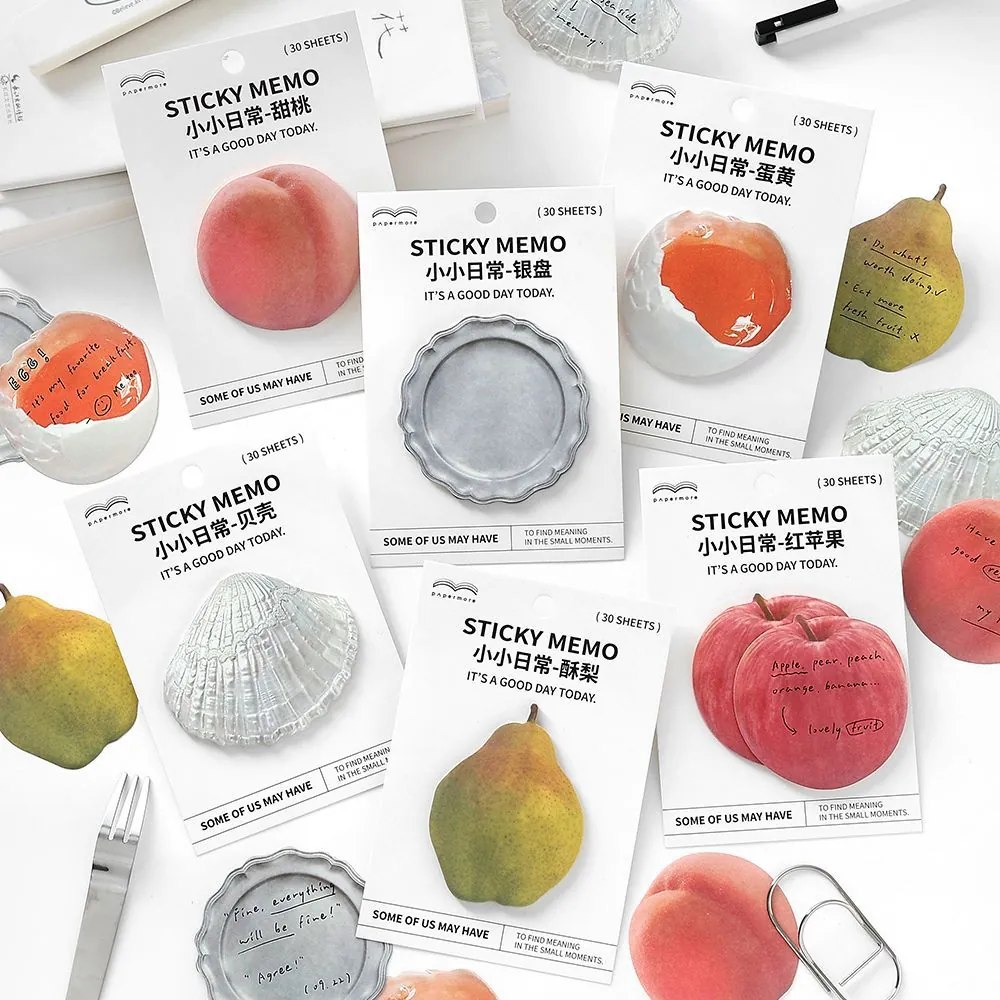 Papermore Creative Fruit Still Life Sticky Memo Pad For Journal Scrapbooking Korean INS Style Aesthetic Stationery Decor