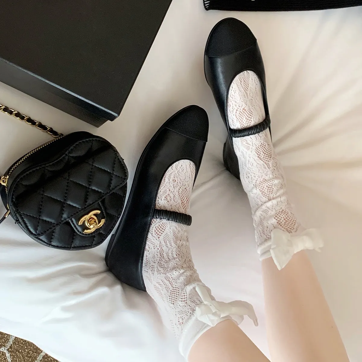 Dames Klassieke Mary Jane Platte Schoenen Tweekleurig Ronde Neus Instapper Met Geplooide Elastische Band Microvezel Leer Academie Stijl Schoenen
