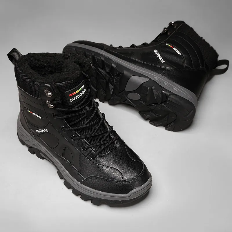 Women's Outdoor Winter Snow Boots Faux Fur Lined Warm Mesh Upper Non-Slip Rubber Sole Hiking Walking Shoes Comfort Boots