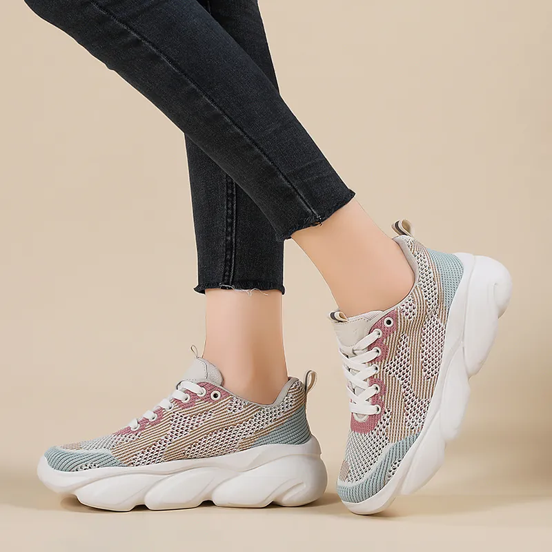 Zapatillas Casuales de Malla Transpirable para Mujer Estilo Coreano de Moda Suela Gruesa Plataforma Daddy Shoes Zapatos Deportivos Ligeros
