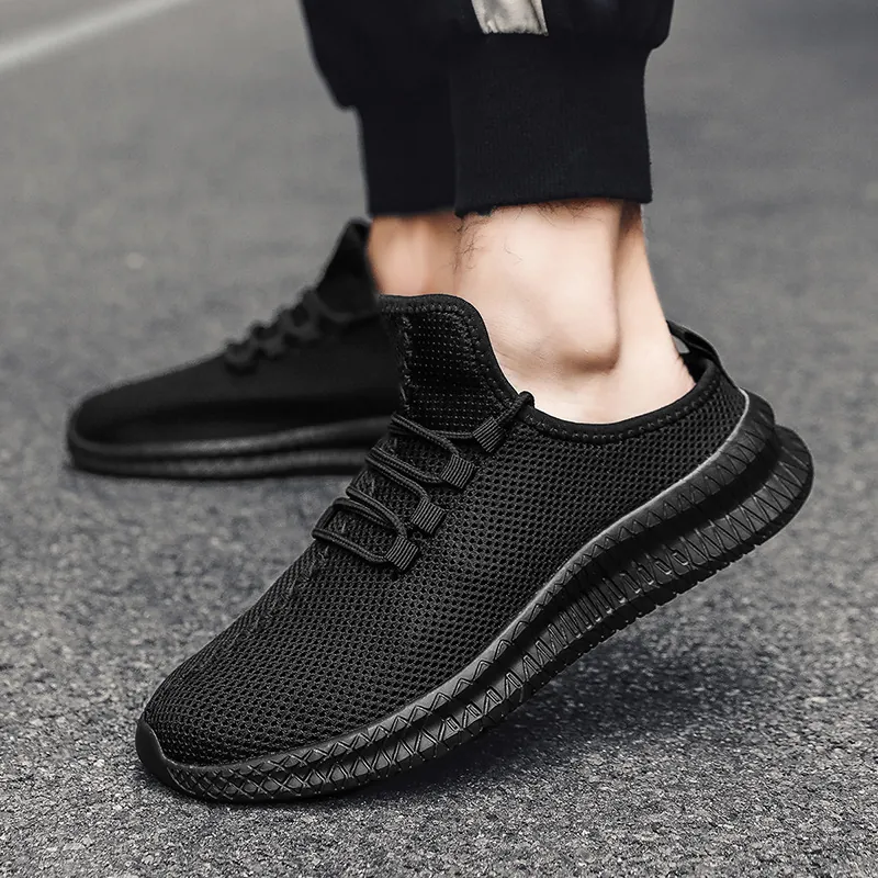 Herren Casual Flyknit Mesh Sneaker Atmungsaktiv Leicht Laufschuhe Sommer Herbst Übergröße Herren Outdoor Sport Freizeit Schuhe