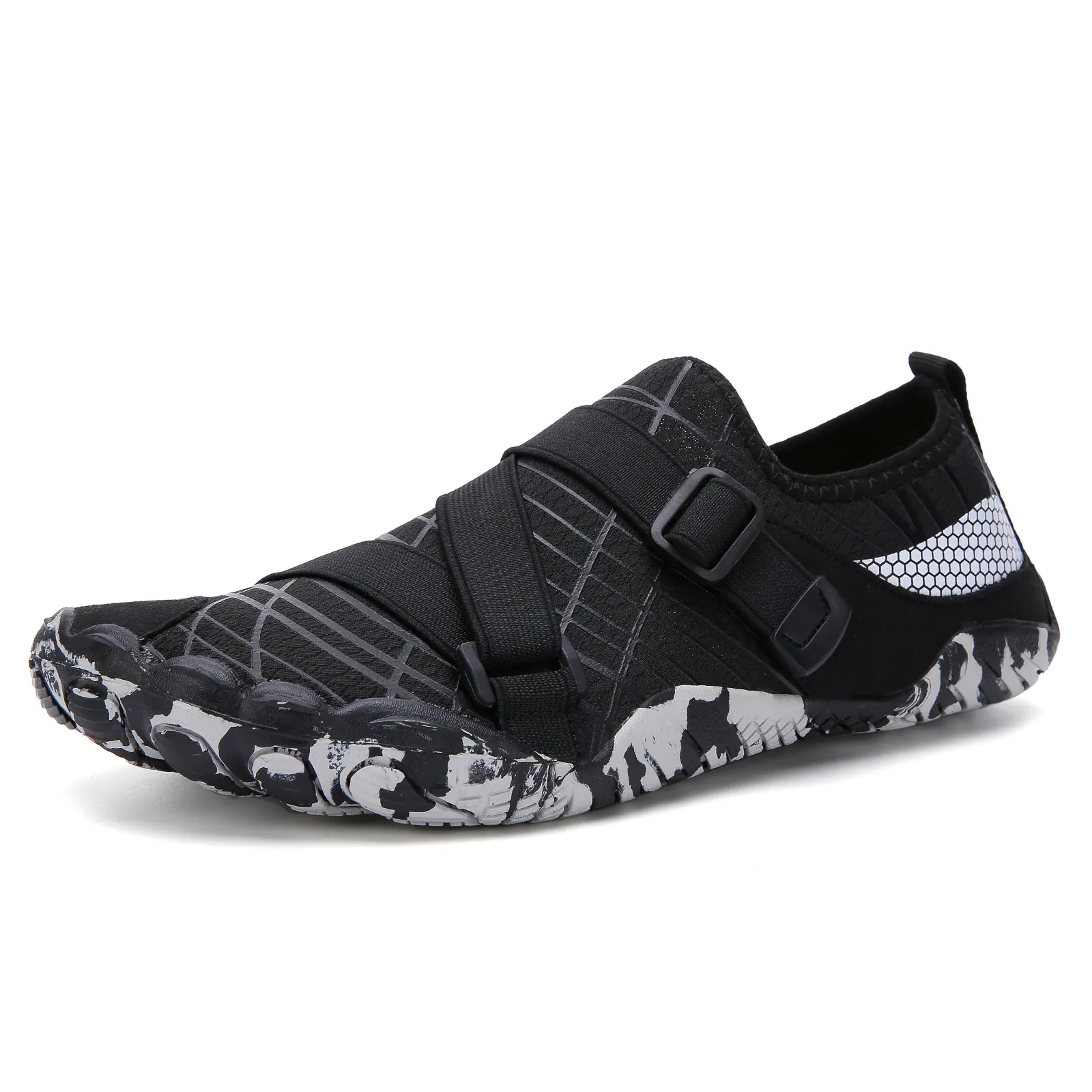 Summer Breathable Mesh Water Shoes For Men Women Quick Dry Barefoot Swimming Shoes Non-Slip Outdoor Upstream Hiking Beach Shoes Five-Finger Design Upstream Footwear