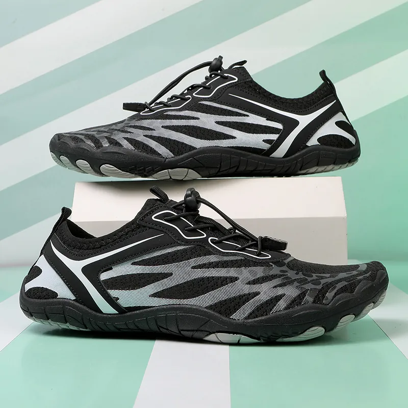 Quick Dry Water Shoes For Men Women Barefoot Outdoor Sports River Tracing Beach Sneakers Five Toe Drainage Rubber Sole