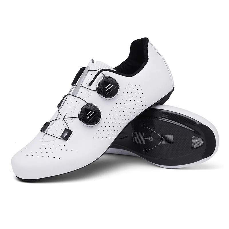 Professional Carbon Fiber Cycling Shoes For Men Women Breathable Road Bike Shoes With Double Rotating Buckles Professional Footwear