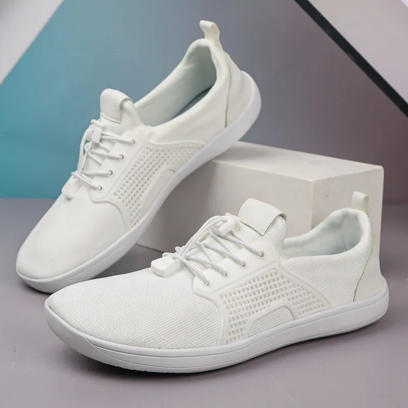 Scarpe a Piedi Nudi Uomo Donna Punta Larga Scarpe da Corsa Minimaliste Mesh Traspirante Sneakers Antiscivolo Allacciatura Rapida Scarpe da Camminata All'aperto