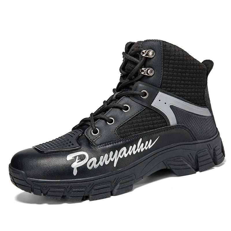 Bottes de Moto Professionnelles pour Hommes Imperméables Tactiques Chaussures de Course de Protection Antidérapantes