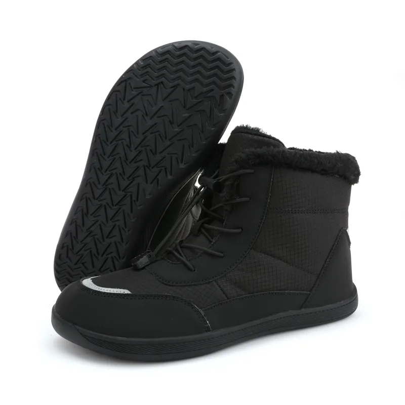 Unisex Winter Snow Boots Waterproof Faux Fur Lined Warm Non-Slip Outdoor Hiking Boots For Couples Casual Cotton Shoes