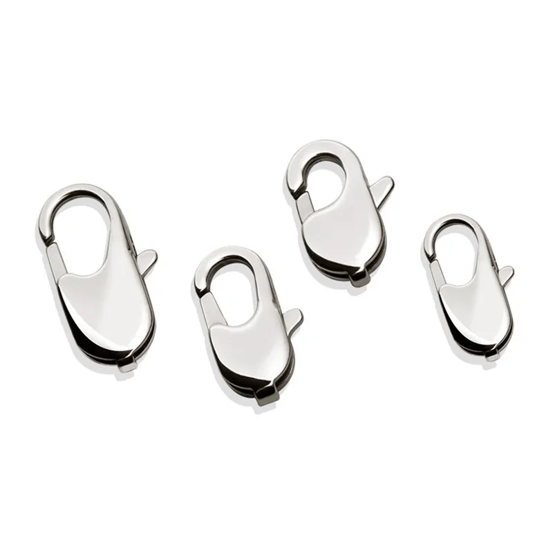 Fermoirs Mousquetons en Acier Inoxydable 304 Polis Connecteurs de Bijoux pour Fabrication Collier Bracelet DIY