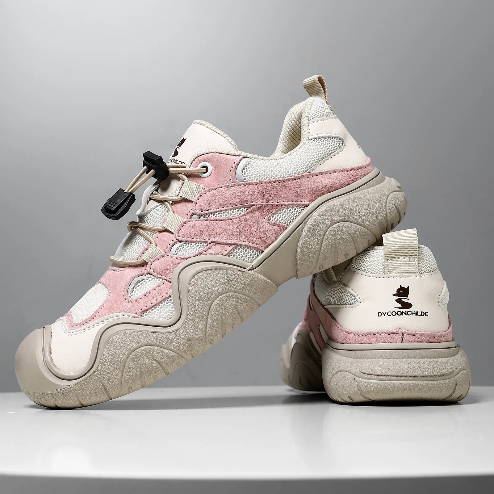 Echtes Schweinsleder Wildleder Outdoor Freizeitschuhe Für Herren Damen Atmungsaktives Mesh Patchwork Dicke Sohle Sneakers