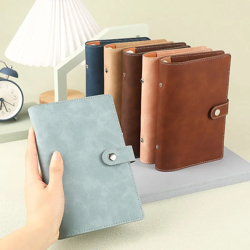 A6 PU Leather Budget Binder Loose Leaf Notebook Financial Organizer With Cash Envelopes Sheets Stickers