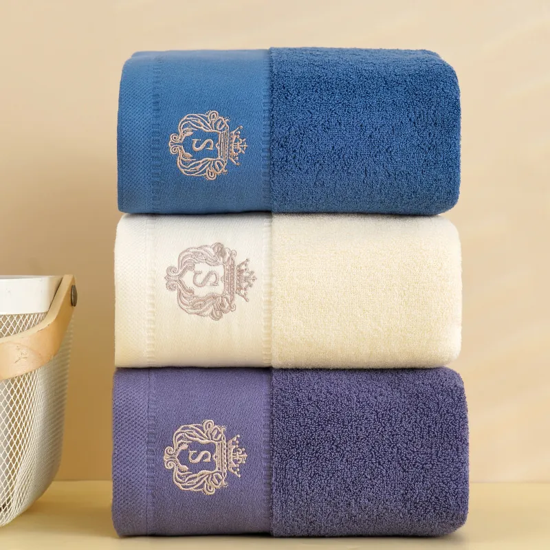 Asciugamano Da Bagno Di Lusso In Puro Cotone Hotel Asciugamano Grande Assorbente Spesso Con Ricamo Corona E Lettera S Per Uomo E Donna