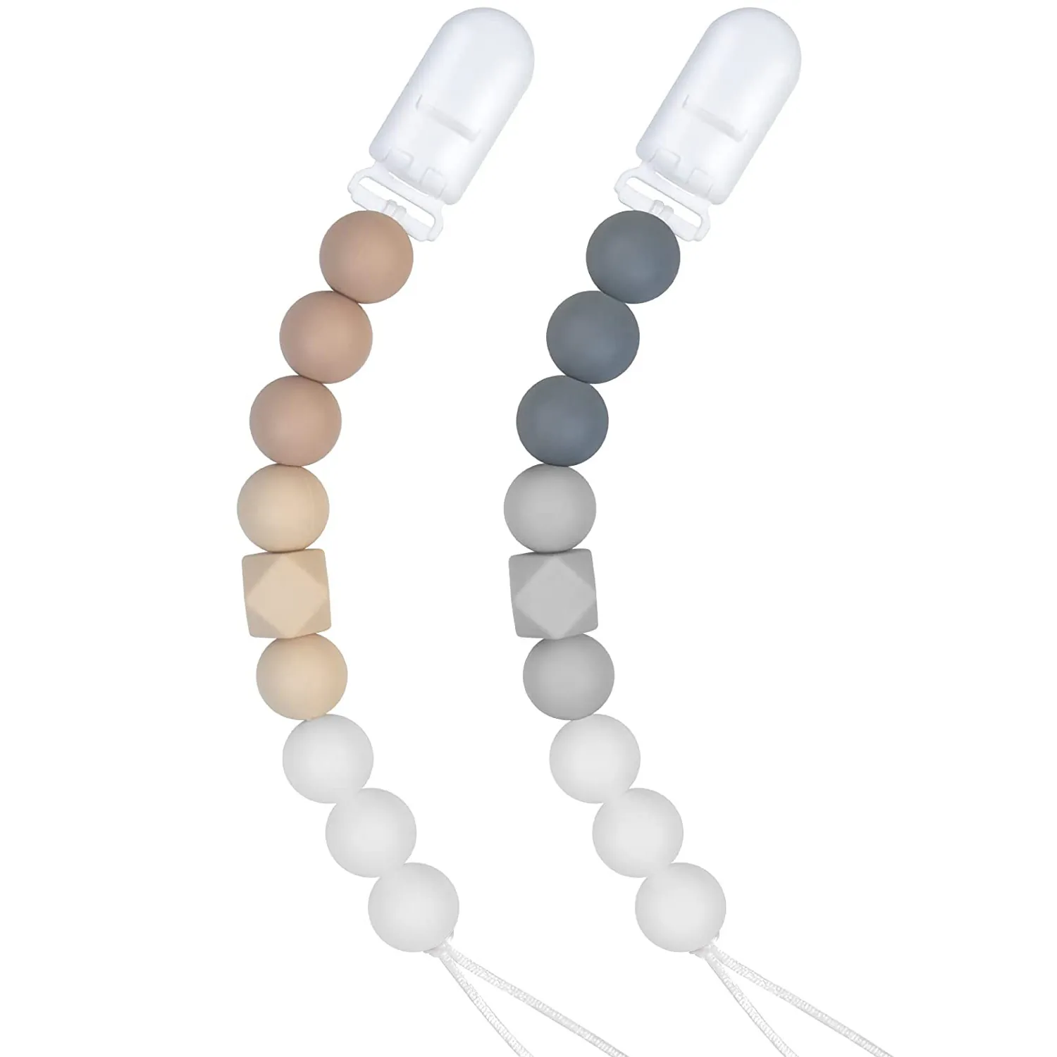 Attache Tétine en Silicone Perles de Qualité Alimentaire Sans BPA Lanière pour Bébé Garçons Filles Chaîne Jouet de Dentition