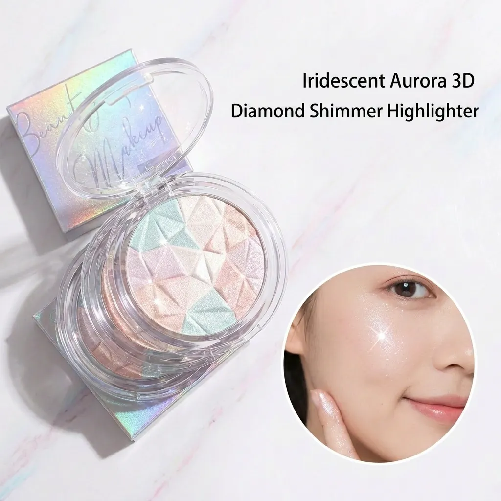 Mixed Color Crystal Diamond Highlighter Powder Shimmer Brightening Face Contour Geometric Mosaic Makeup