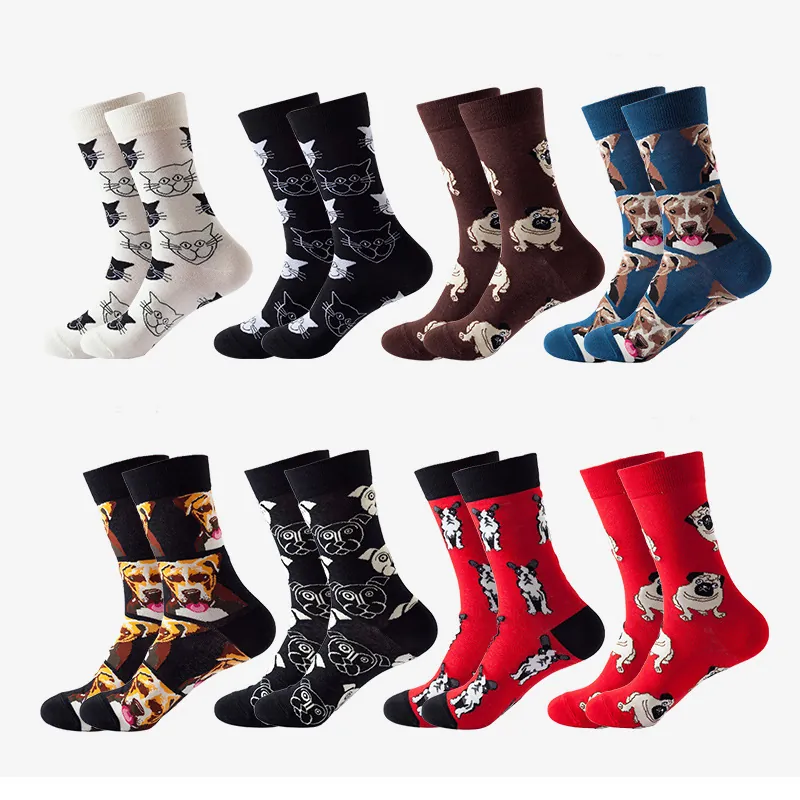 Unisex Mid-Calf Cotton Blend Socks Novelty Animal Pattern Dog Cat Panda Koala Penguin Crew Socks Casual Fashion Trendy Daily Socks