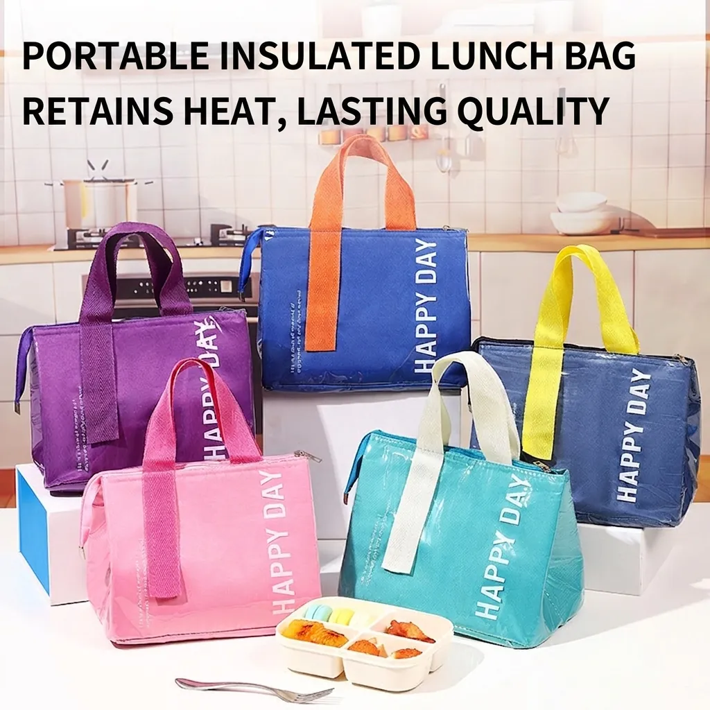 Insulated Lunch Bag Large Capacity Thermal Bento Pouch Oxford Cloth Waterproof Tote For Office School Picnic Outdoors