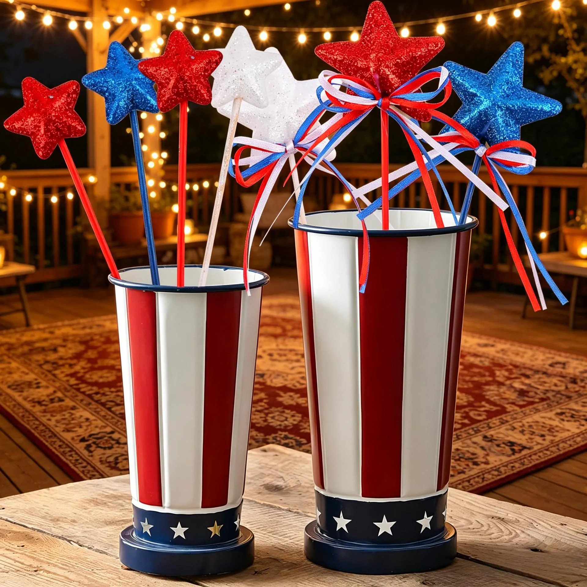Patriotic Independence Day Star Decorations Red White Blue Glitter Foam Ornaments For July Fourth Party Home Decor