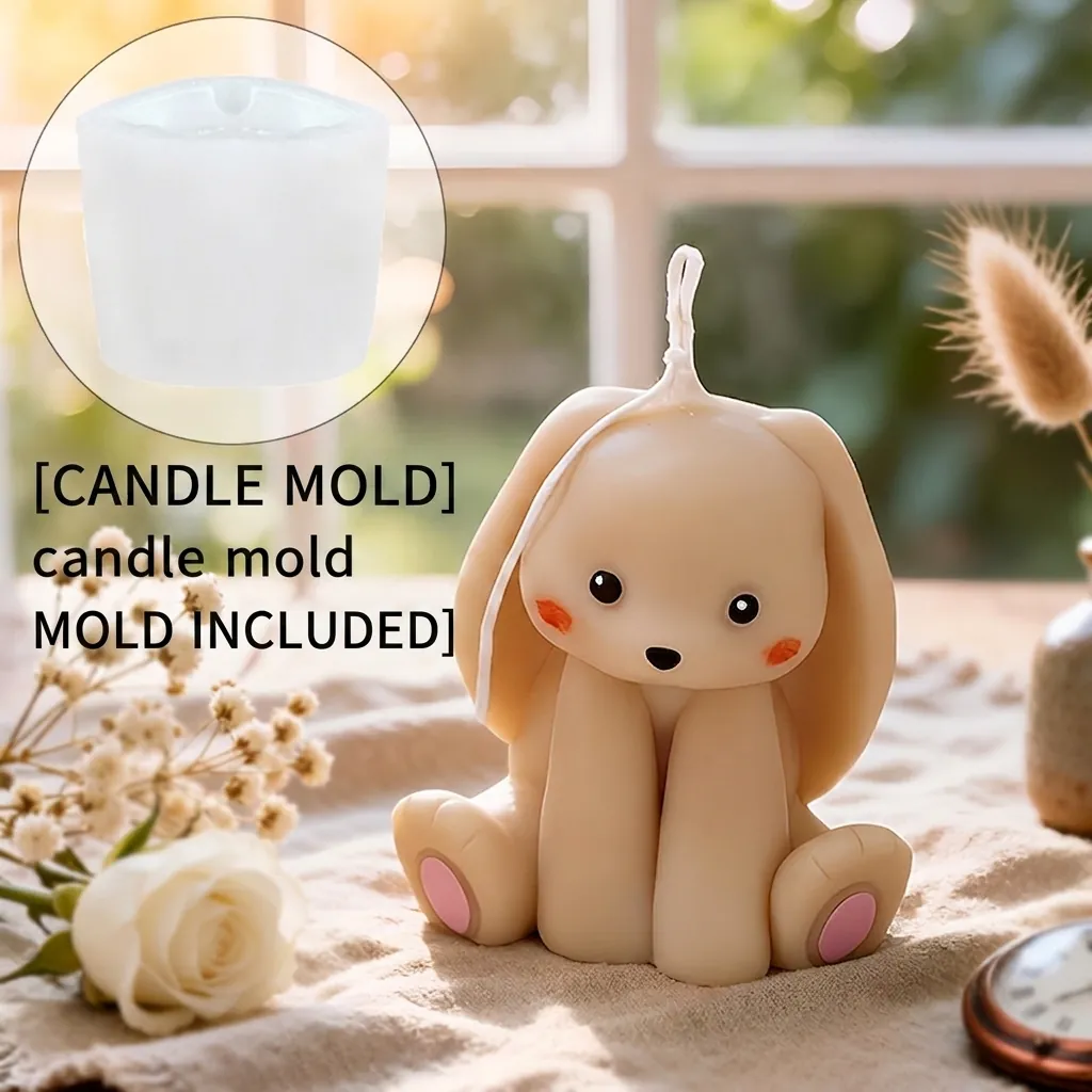 3D Rabbit Silicone Mold For Candle Making Fondant Cake Baking Chocolate Plaster DIY Crafting Resin Art Animal Shape Mold