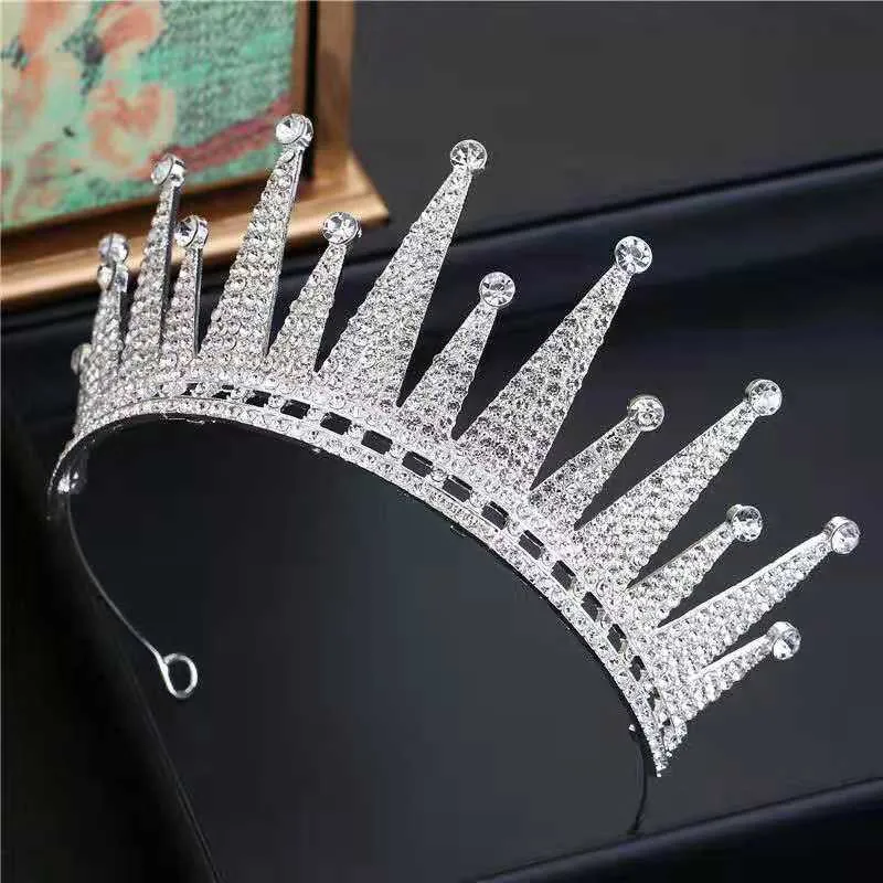 Lussuosa Corona Tiara in Lega con Strass in Cristallo Design Radiale a Punta Cerchietto per Matrimonio Compleanno Festa Gioielli Donna