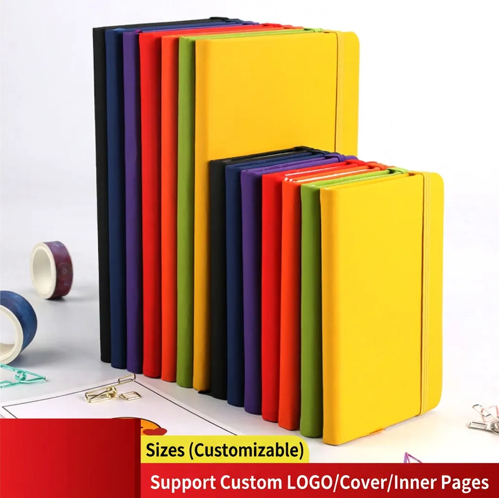 A5 A6 PU Leather Business Notebook With Elastic Band Ribbon Bookmark Daolin Paper Hardcover Journal For Office School Stationary