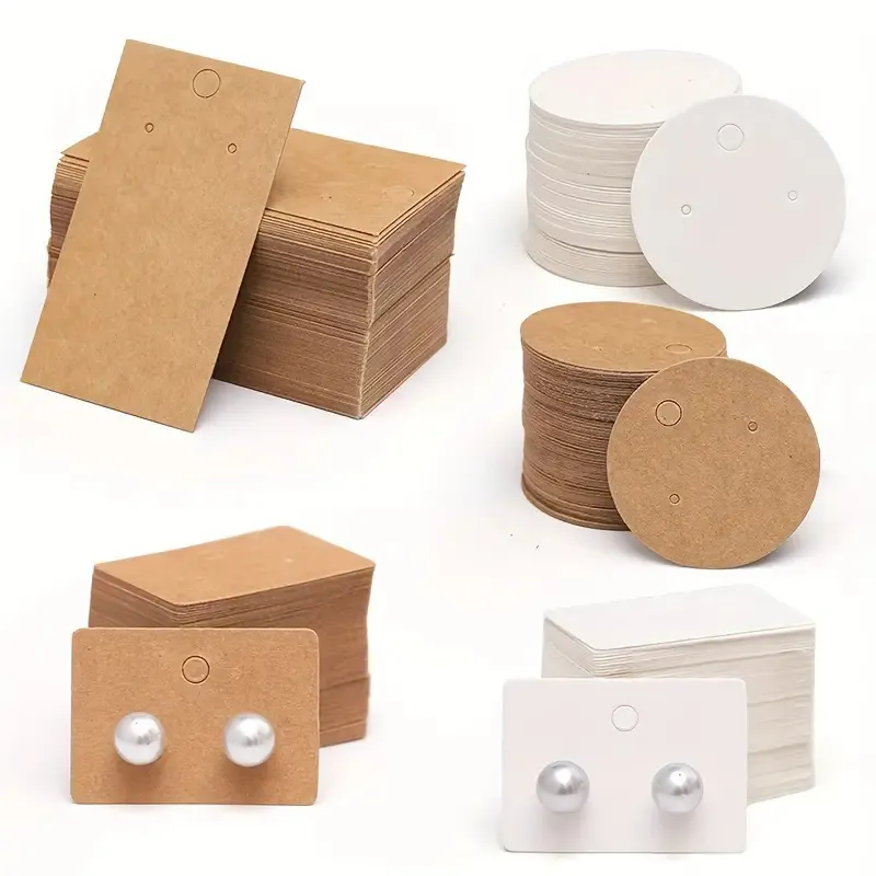 Paper Jewelry Display Cards For Earrings Necklaces Professional Stud Packaging Tags For 925 Sterling Silver Earring Post