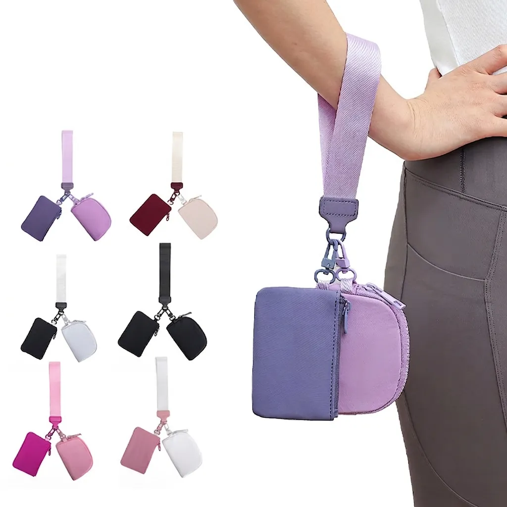 Portamonete Da Polso In Nylon Impermeabile Porta Carte Pochette Rimovibili Mini Borsa Per Chiavi Da Viaggio