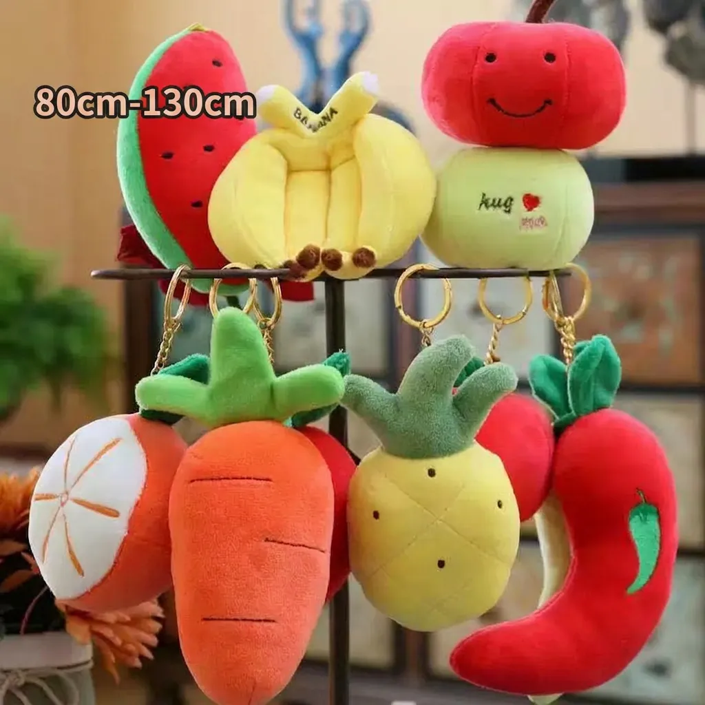 Simpatico Portachiavi In Peluche Di Frutta E Verdura Ciondolo Borsa Zaino Decorazione Regalo