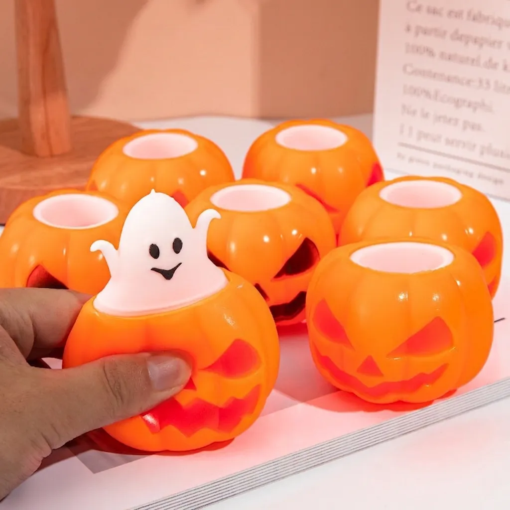 Παιχνίδι Squishy Συμπίεσης Κολοκύθα και Φάντασμα Halloween για Ανακούφιση από το Άγχος Παιδιά και Ενήλικες Δώρο Πάρτι