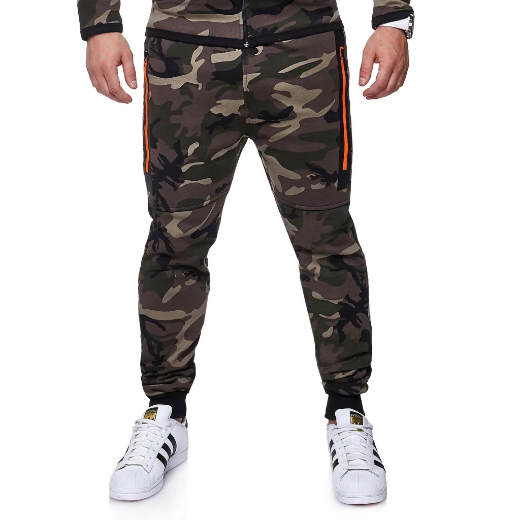 Ανδρικό Αθλητικό Παντελόνι Slim Fit Παραλλαγή Πολυεστέρας Ελαστικό Παντελόνι Προπόνησης Με Τσέπες Με Φερμουάρ Casual