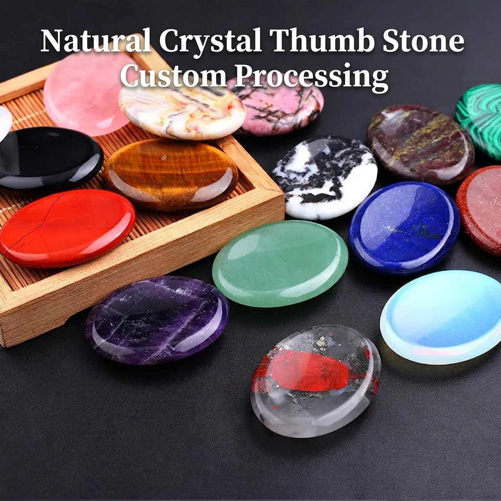 Natural Polished Oval Crystal Palm Stone Worry Stone For Healing Meditation Stress Relief Home Office Semi Precious Stones Gift