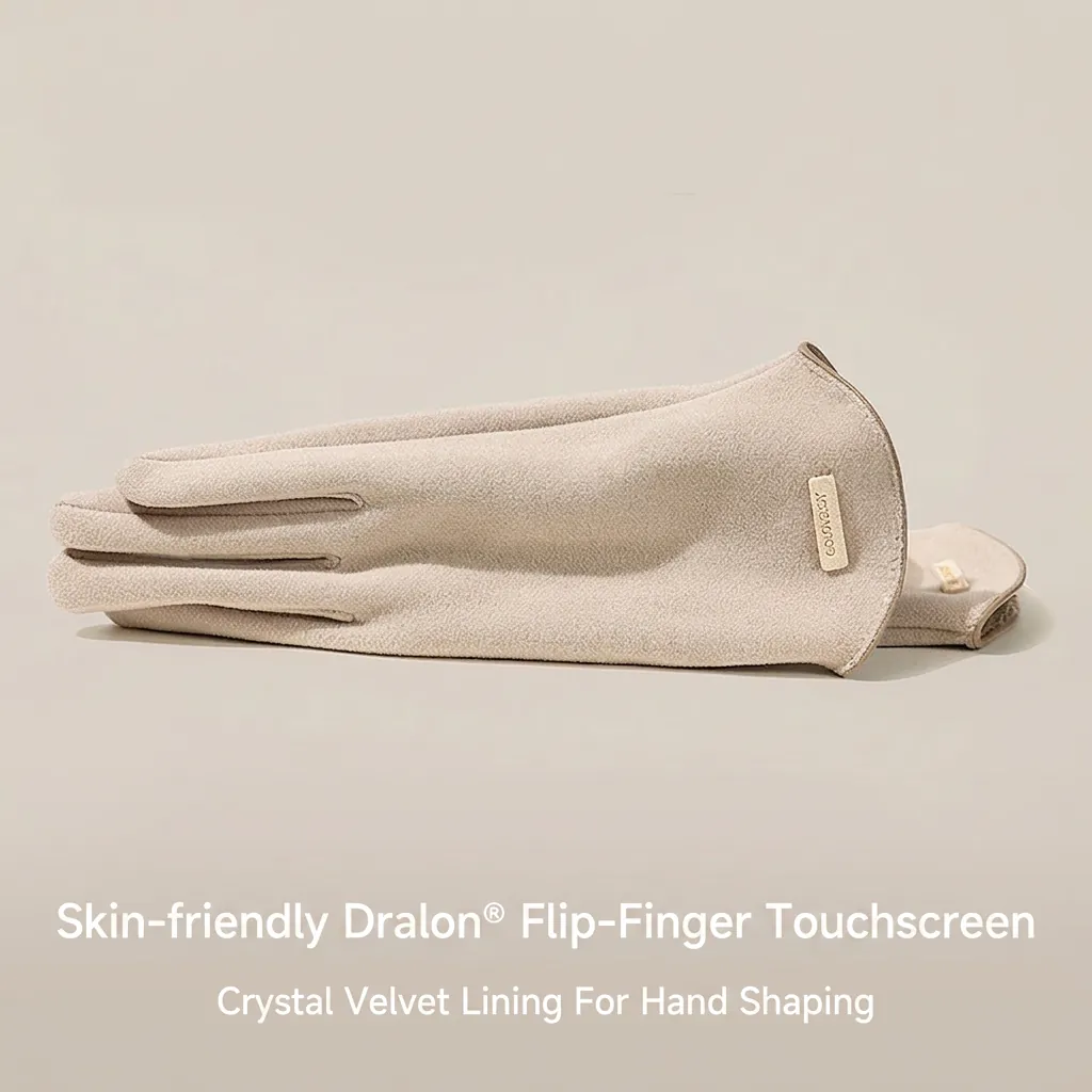 Women Winter Gloves Dralon Fleece Thermal Windproof Touchscreen Compatible Outdoor Cycling Fashion