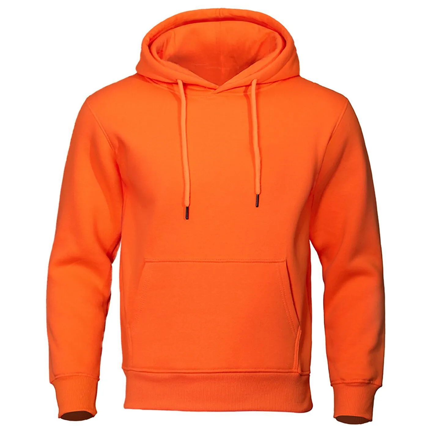 Felpa con Cappuccio Foderata in Pile Tinta Unita per Uomo Donna Casual Comoda Sportiva a Manica Lunga con Tasca a Marsupio
