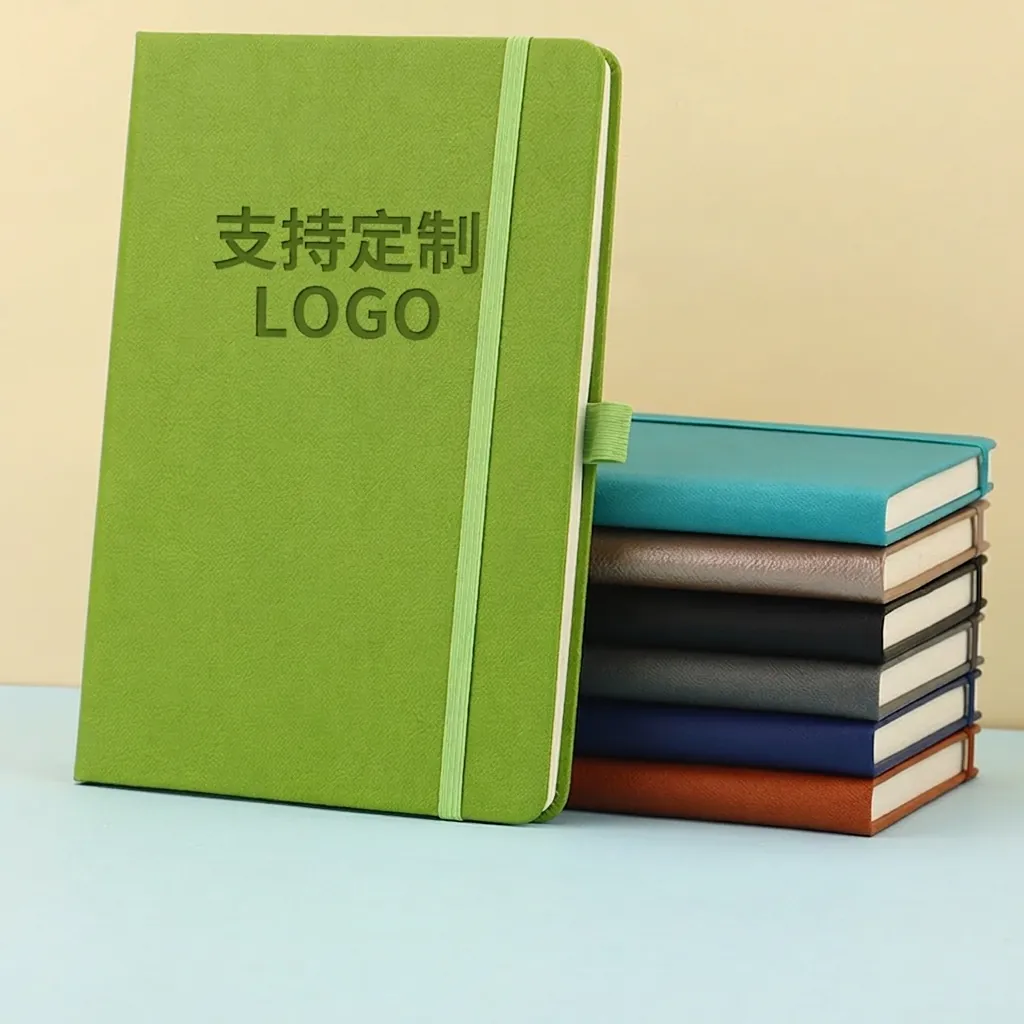 Minimalist Business PU Leather Notebook With Elastic Strap And Pen Loop Thick Journal Planner Office School Stationery