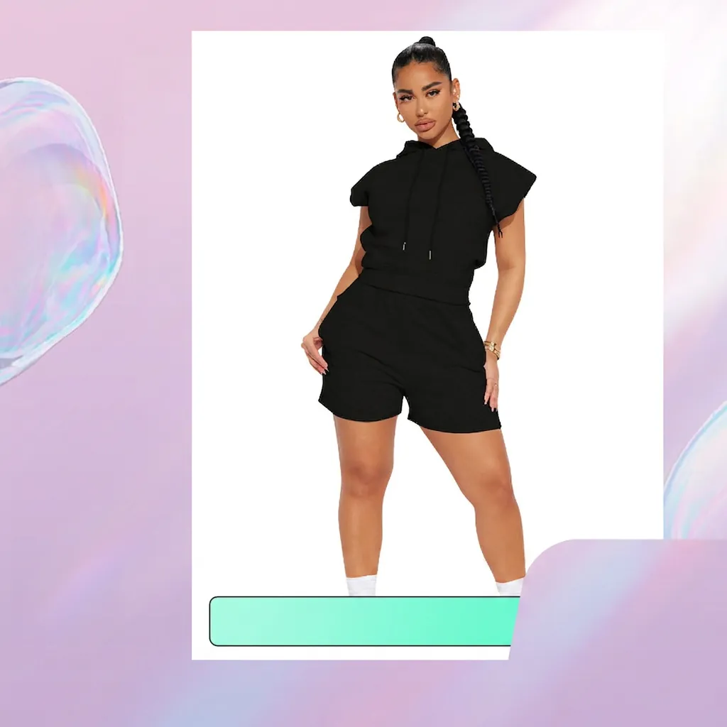 Women Sleeveless Hoodie And Shorts Two Part Summer Streetwear Casual Solid Polyester Tracksuit Breathable Lightweight Outfit