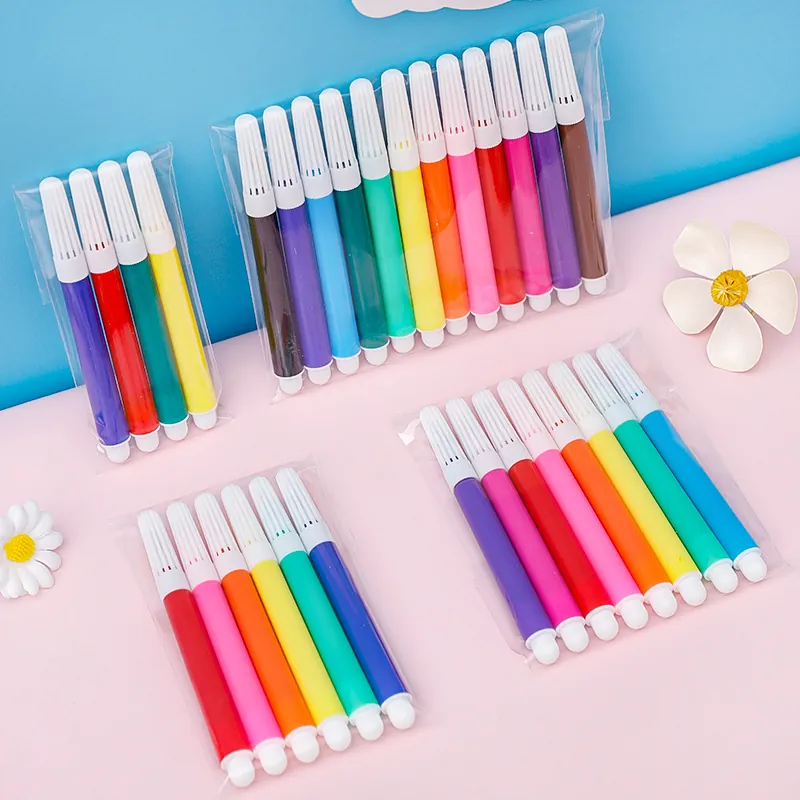 Mini Pennarelli Acquerellabili Lavabili in Plastica per Bambini Scuola Materna Multicolore Arte Fai da Te Forniture Scolastiche
