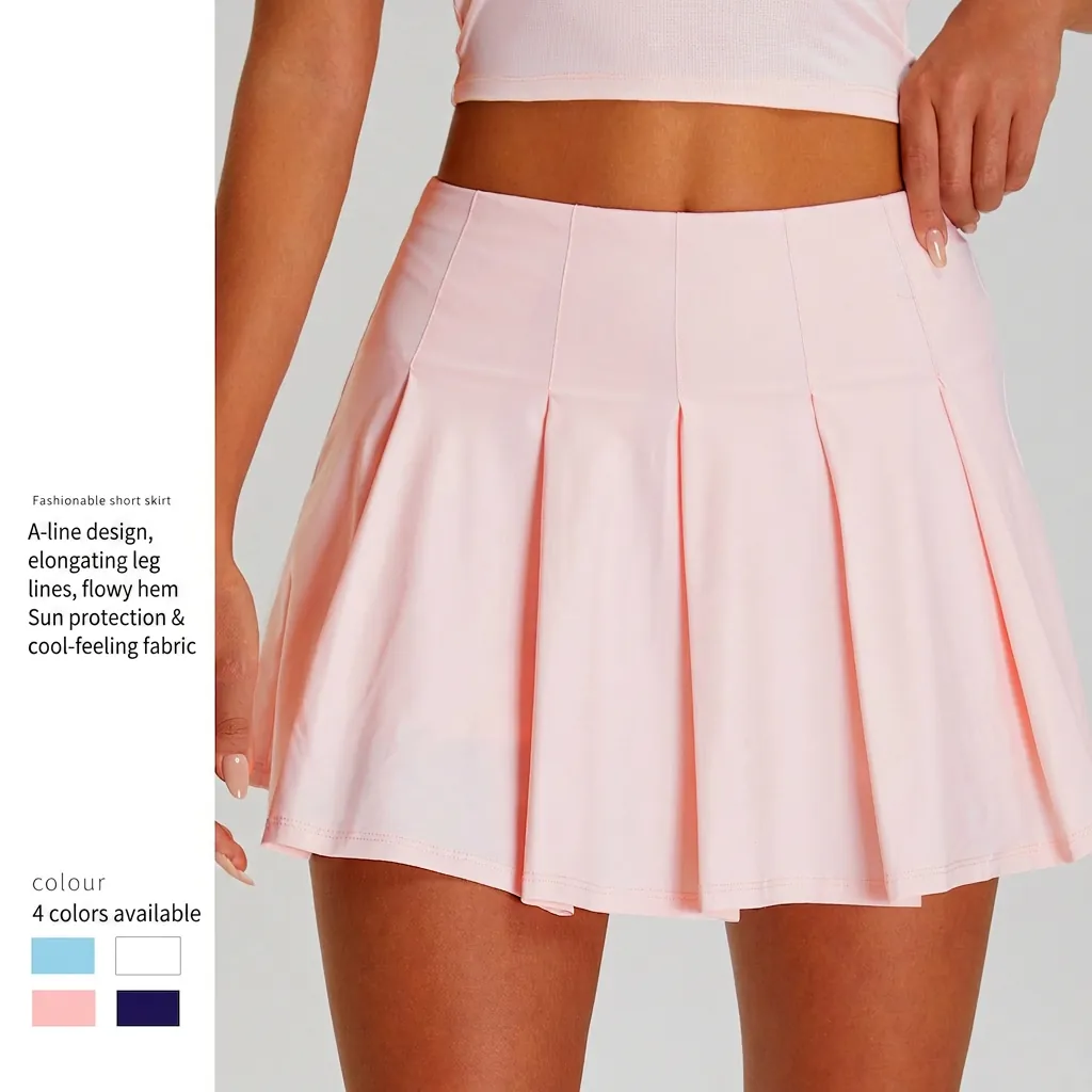 Women UV Protection Cooling Pleated Tennis Skirt Athletic High Waist Sports Skort UPF50 Yoga Golf Fitness Skirt