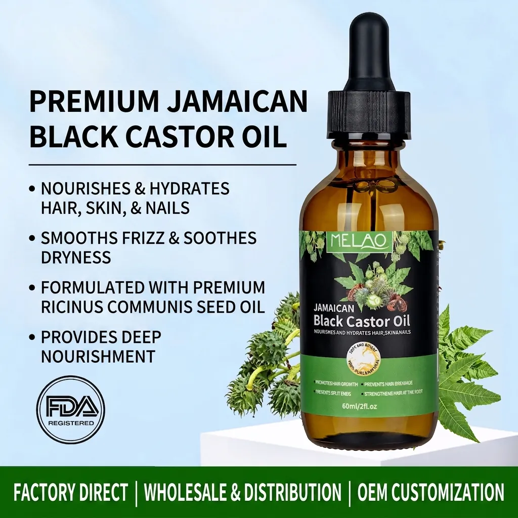 Jamaican Black Castor Oil Pure Natural Cold Pressed For Hair Growth Strengthening And Hydrating Hair Skin Nails