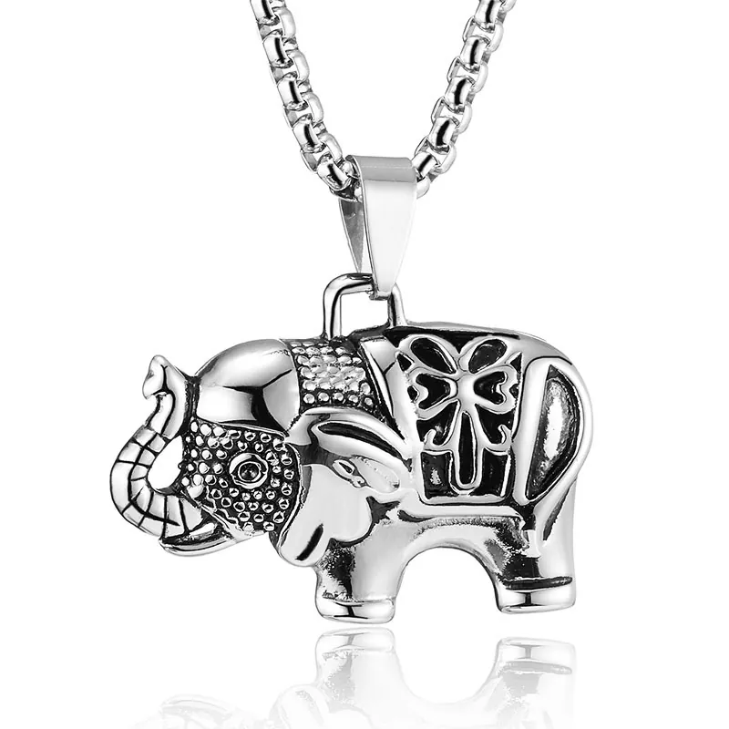 Vintage Wikinger Odin Krähe Edelstahl Anhänger Halskette Retro Elefant Motorrad Skelett Anhänger Schmuck Geschenk Für Herren