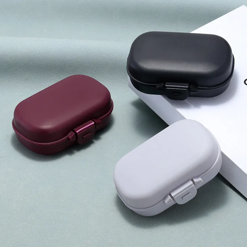 Scatola di Immagazzinaggio in Plastica Portatile Per Occhiali Pieghevoli Gioielli Pillole Bottone a Pressione Custodia Organizer da Viaggio Compatta