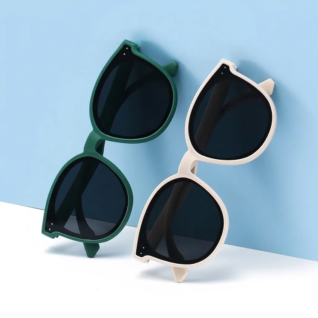 Lunettes de Soleil Polarisées pour Enfants Protection UV400 pour Filles Garçons Monture Flexible en TPEE Verres TAC Style Rétro