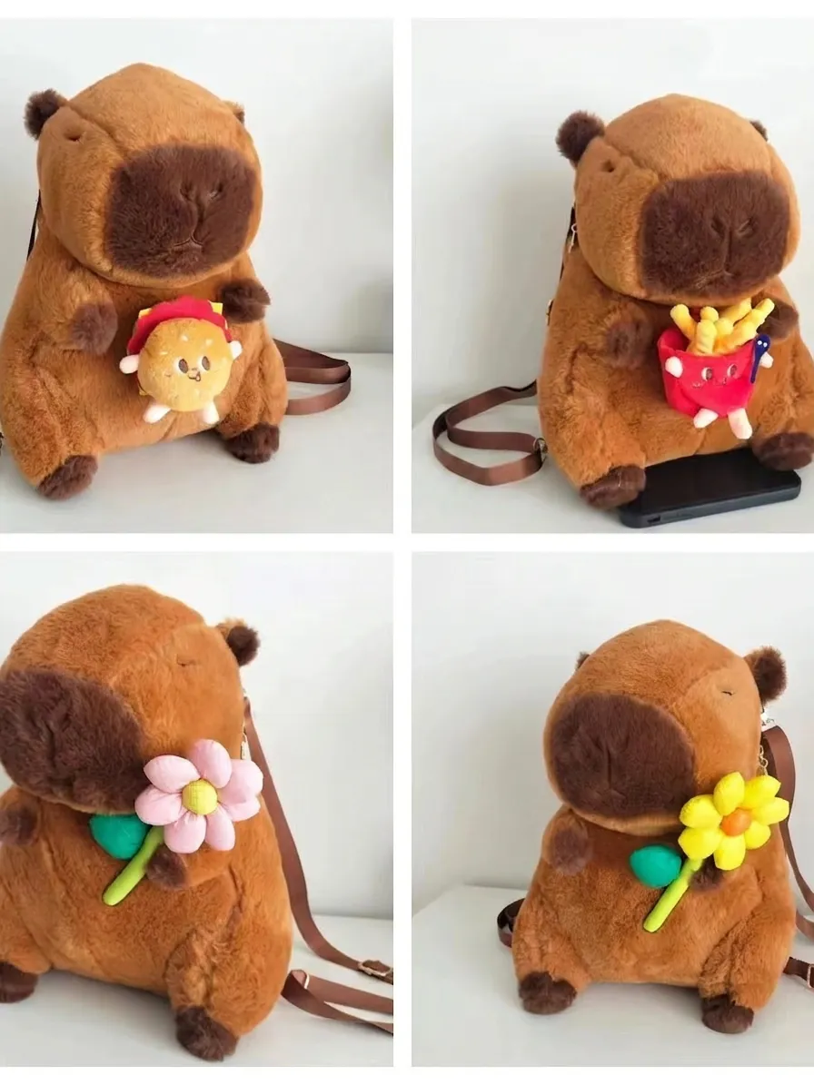 Cute Capybara Plush Bag Ugly Funny Cartoon Animal Shoulder Bag Leisure Fashion Plush Backpack For Girls Women Daily Daily Travel Gift