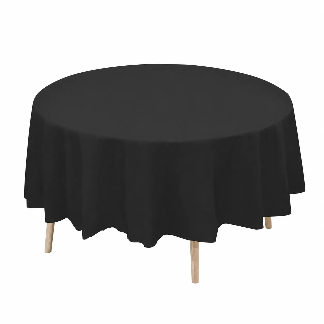 Disposable Round PEVA Tablecloth Waterproof Oil-proof Solid Color Gingham Table Cover For Birthday Party Wedding Home