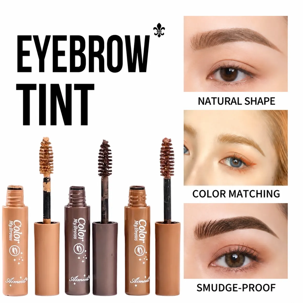 Eyebrow Mascara Waterproof Long Lasting Natural 3D Brow Tint Gel For Wild Eyebrows Smudge Proof Cream