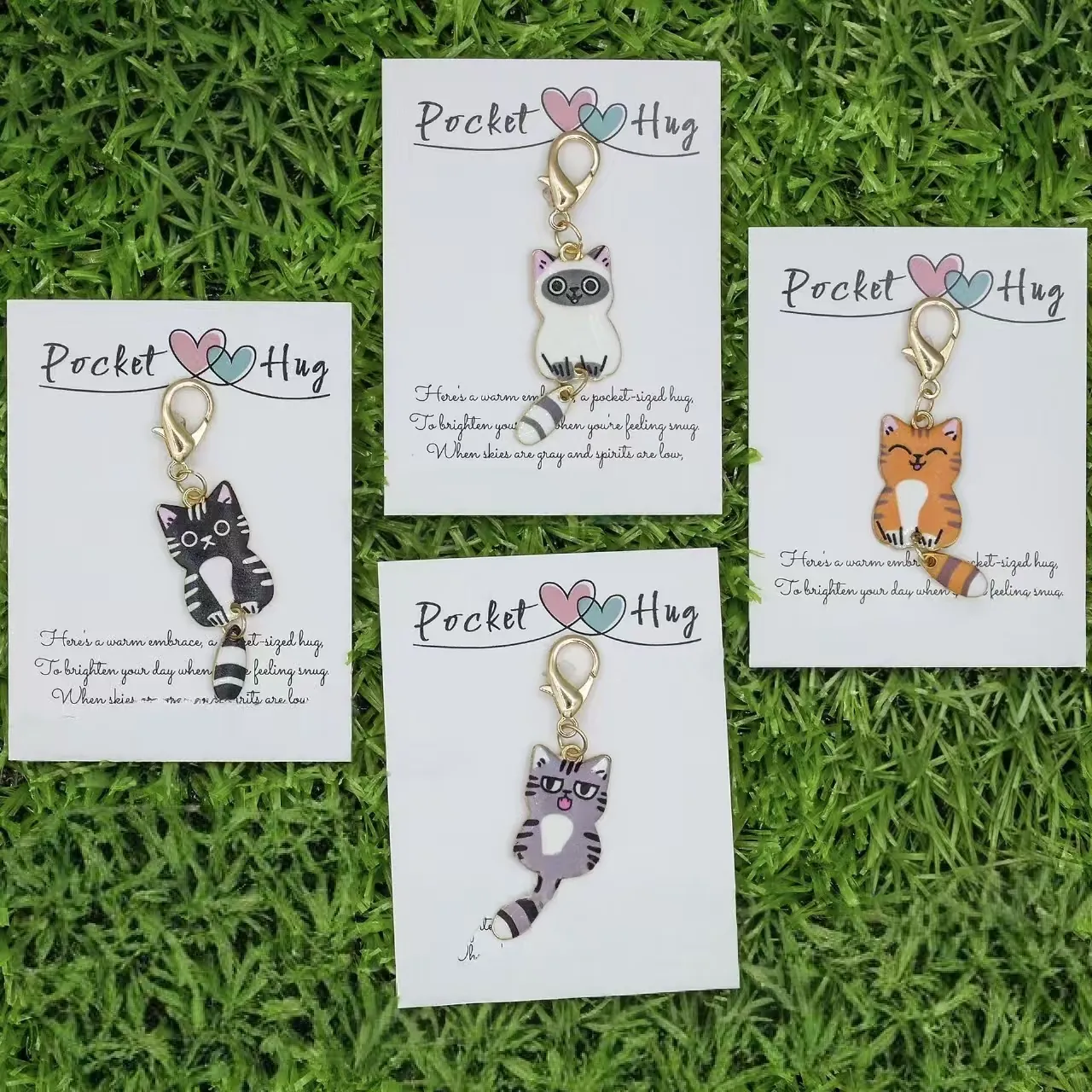 Cute Cartoon Cat Keychain Zinc Alloy Enamel Printed Animal Pendant Bag Charm Jewelry Keyring Decoration For Women Girls Gift