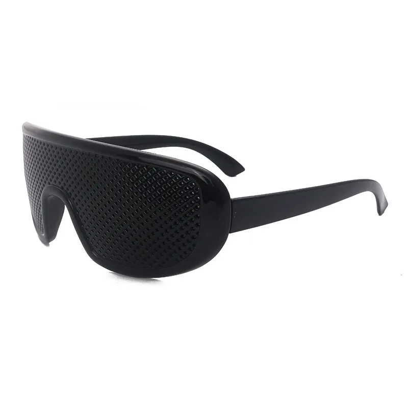 Black Pinhole Glasses Stenopeic Vision Improvement Eye Exercise Training Glasses Polycarbonate Frame Decorative Eyewear