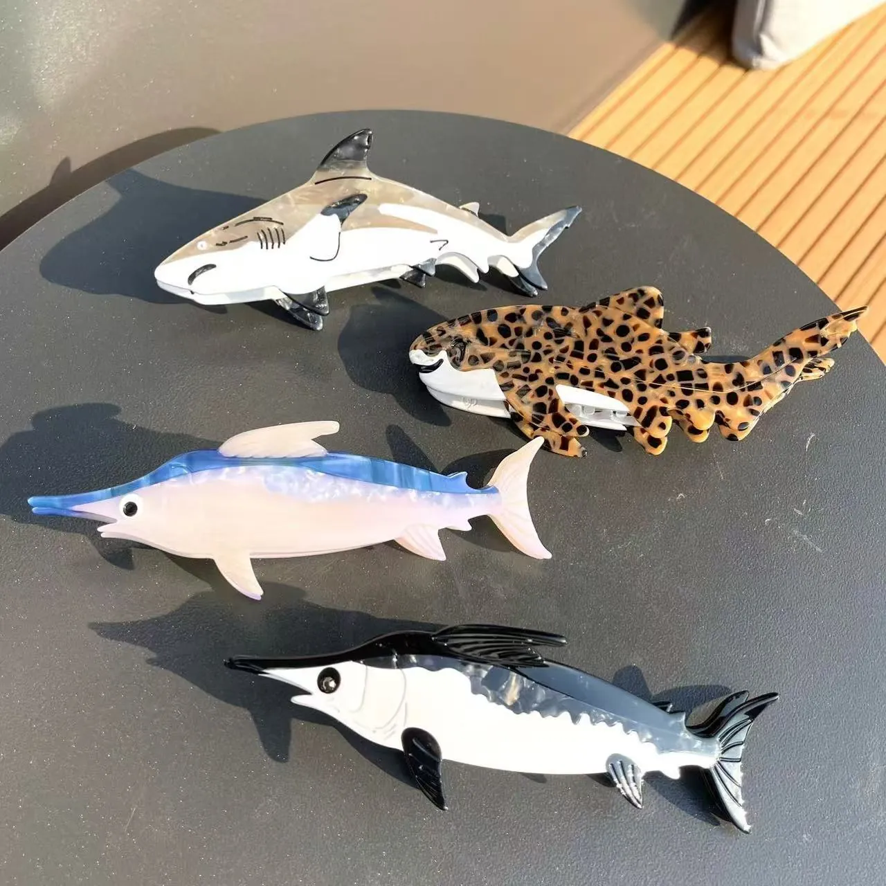 Ocean Series Acetate Hair Claw Cute Handmade Shark Swordfish Animal Shape Hair Clip Fashion Hair Accessories For Women