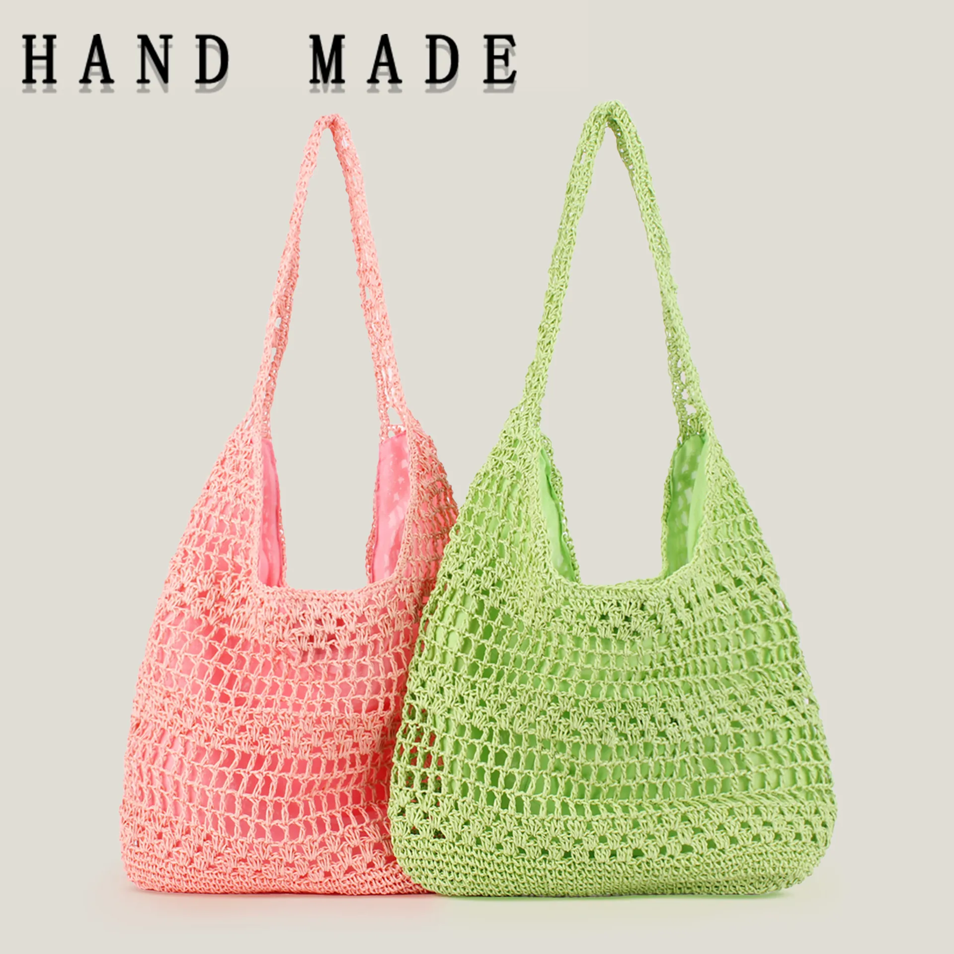 Handgefertigte Damen Schultertasche Mit Ausgehöhltem Papiergewebe Und Großer Kapazität Bohemian Strandurlaub Sommer Reisen Tote Handtasche