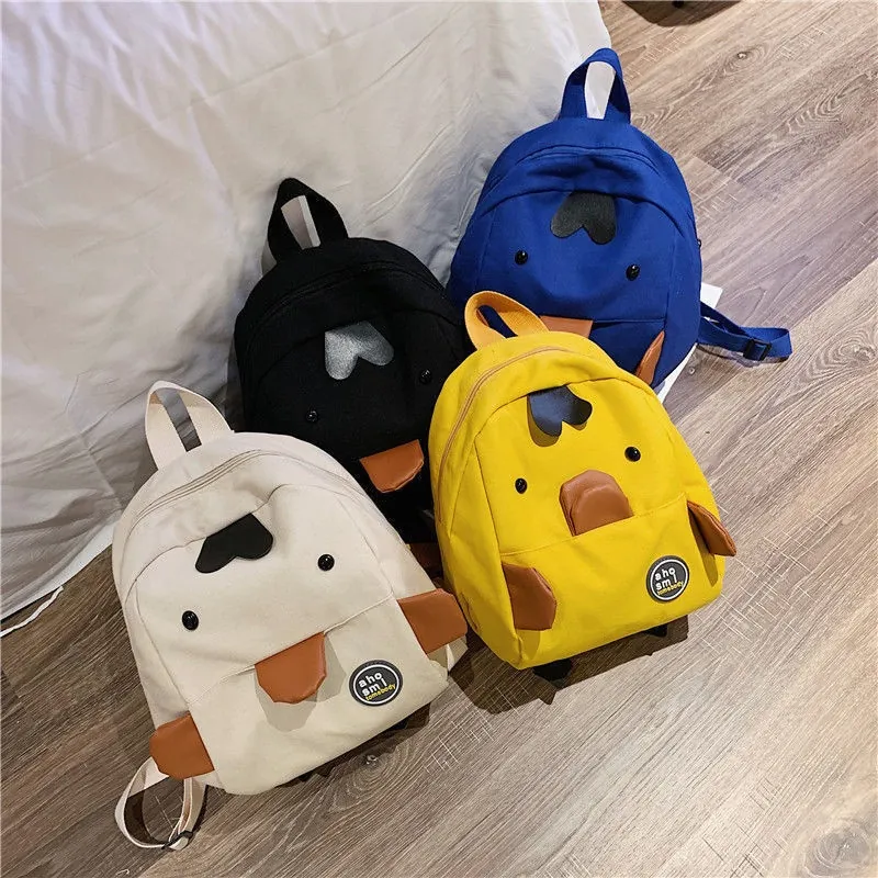 Schattige Cartoon Eend Kinder Rugzak Canvas Peuter Schooltas Voor Jongens Meisjes Kleuterschool Anti-Verloren Kleine Rugzak School Uitje Tas