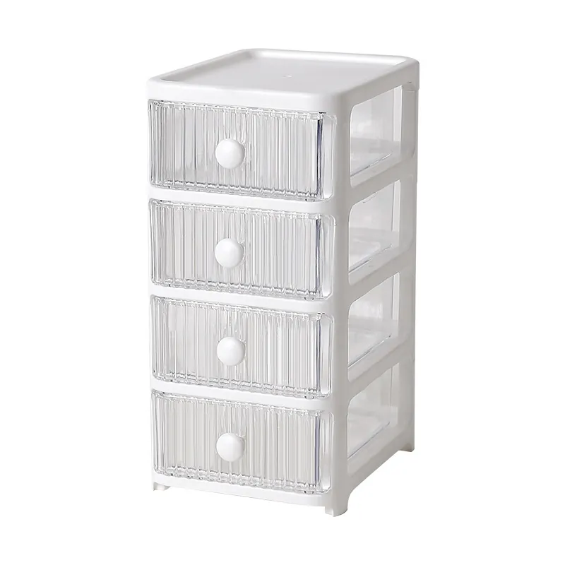 Modern Multi-Layer Desktop Drawer Storage Box Transparent Plastic Makeup Stationery Organizer Stackable Cabinet Household Storage Box
