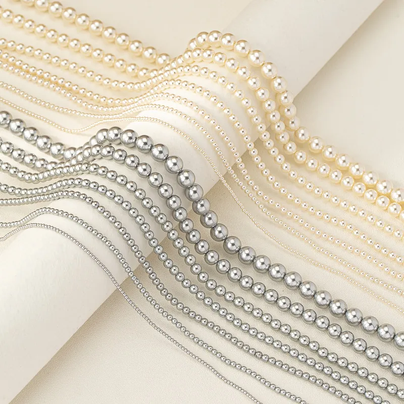 Elegant Artificial Pearl Strand Necklace For Women Wedding Party Jewelry Minimalist Alloy Electroplated Round Beaded Choker Necklaces